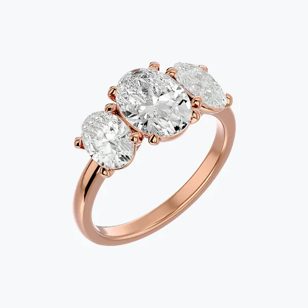 3 Stones Oval Cut Dress Ring