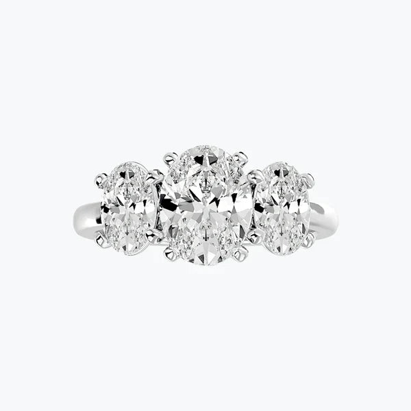 3 Stones Oval Cut Dress Ring