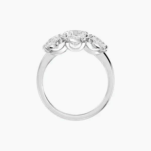 3 Stones Oval Cut Dress Ring