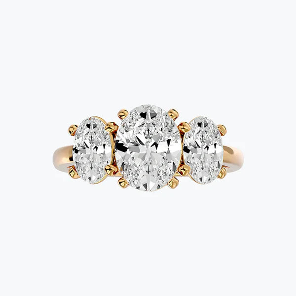 3 Stones Oval Cut Dress Ring