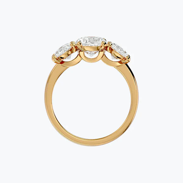 3 Stones Oval Cut Dress Ring