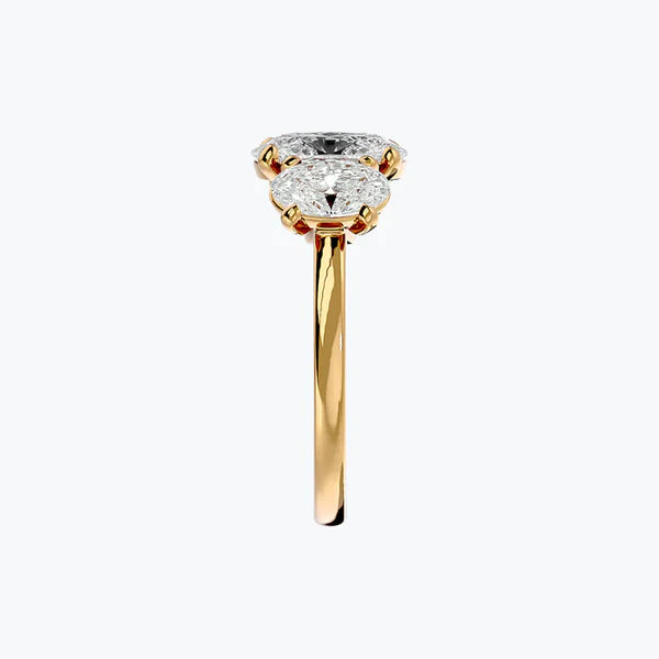 3 Stones Oval Cut Dress Ring