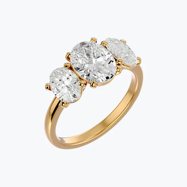 3 Stones Oval Cut Dress Ring