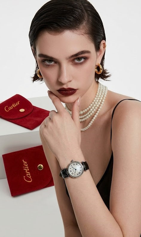 Luxury Round Classic Watch – Elegant Leather Strap | Premium Designer Style Timepiece for Women