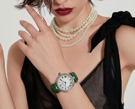 Luxury Round Classic Watch – Elegant Leather Strap | Premium Designer Style Timepiece for Women